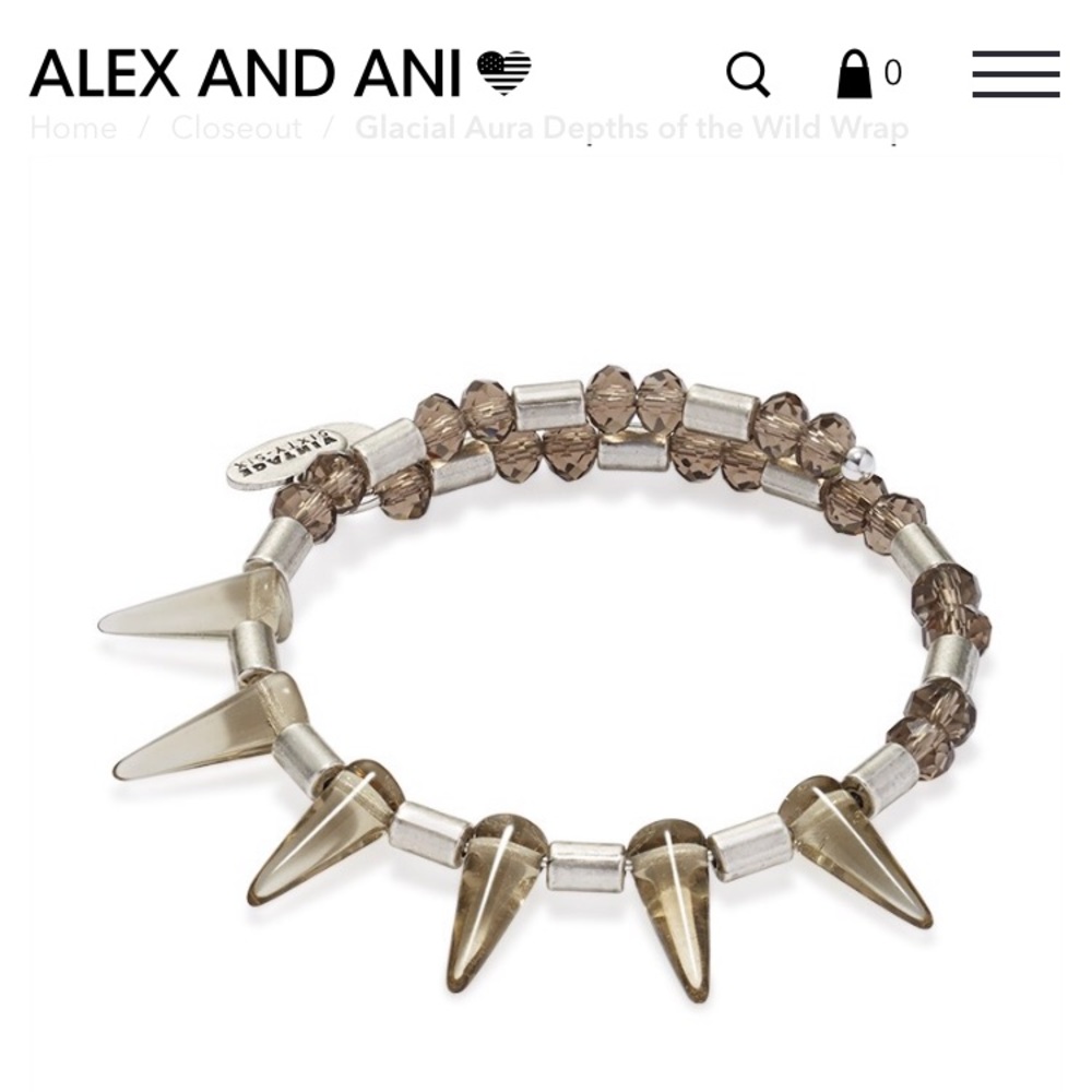 SALE! Alex and Ani silver spike wrap bracelet